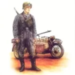 WWII GERMAN BMW WITH SIDECAR ( 3XBMW & 3X5 FIGURES )