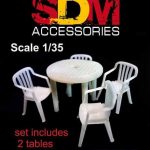 Table (2 pcs), chairs (8 pcs) 1/35